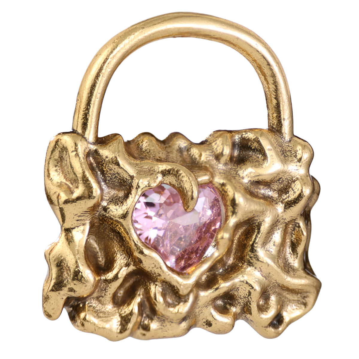 Pink Heart Padlock Pendant