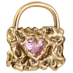 Pink Heart Padlock Pendant
