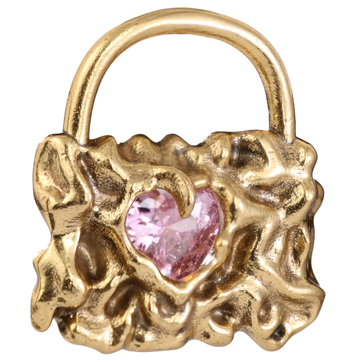 Pink Heart Padlock Pendant