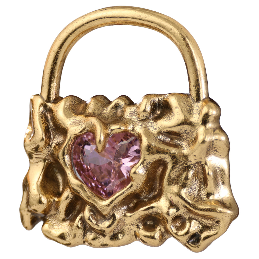 Pink Heart Padlock Pendant