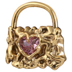 Pink Heart Padlock Pendant