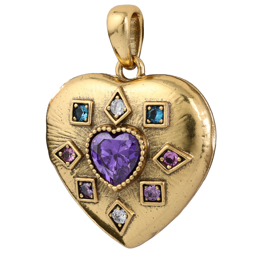 Multicolor Heart Statement Pendant