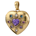 Multicolor Heart Statement Pendant