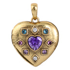 Multicolor Heart Statement Pendant