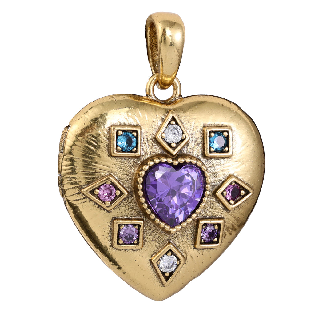 Multicolor Heart Statement Pendant