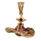 Red Stone Saturn Statement Pendant