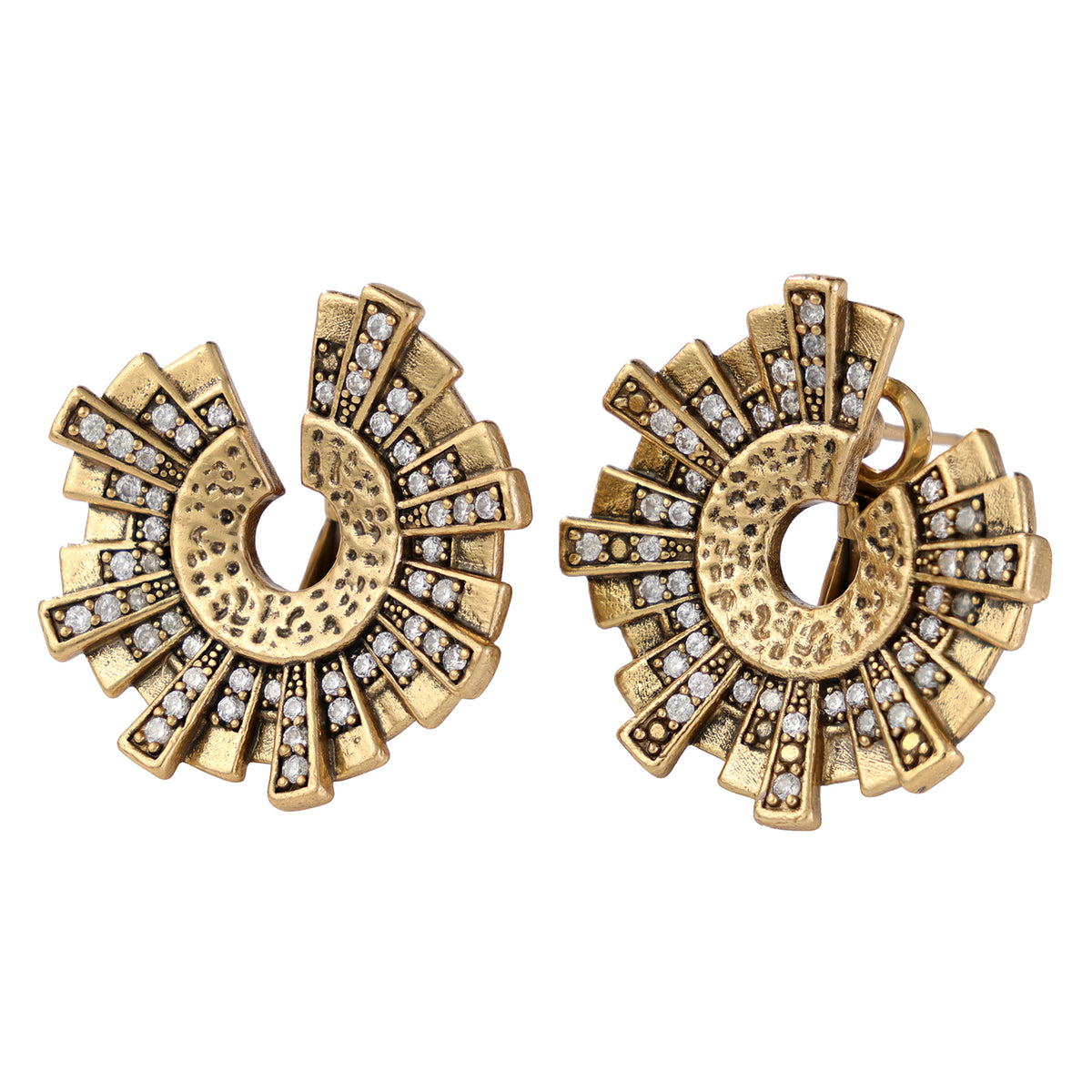 Sunburst Pavé Statement Earrings