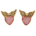 Winged Heart Stud Earrings