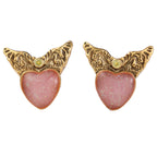 Winged Heart Stud Earrings