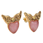 Winged Heart Stud Earrings