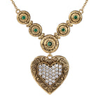 Pavé Heart Medallion Necklace