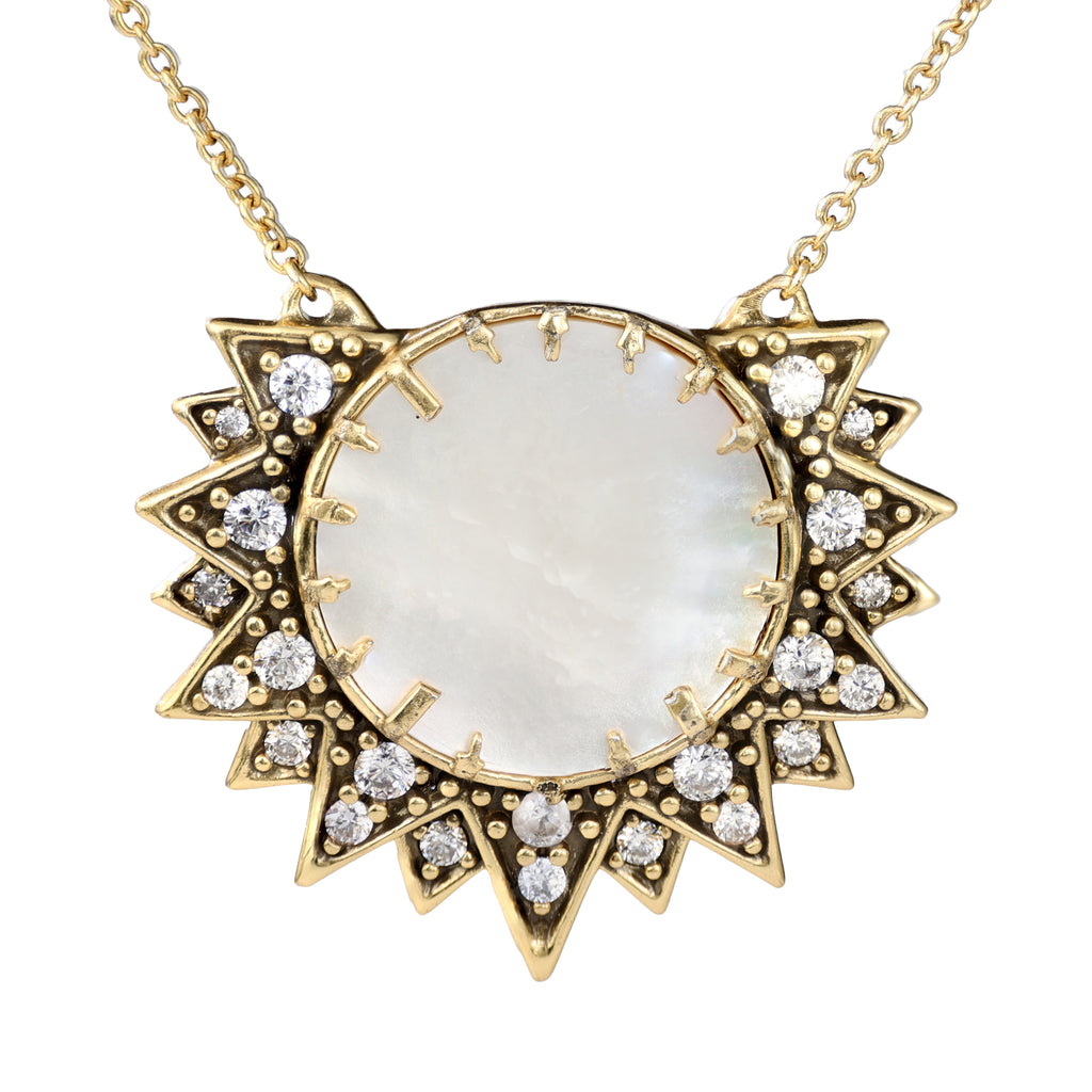 Mother-of-Pearl Style Sunburst Necklace