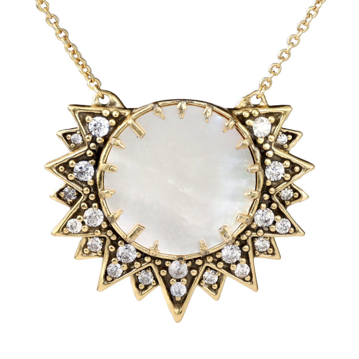 Mother-of-Pearl Style Sunburst Necklace