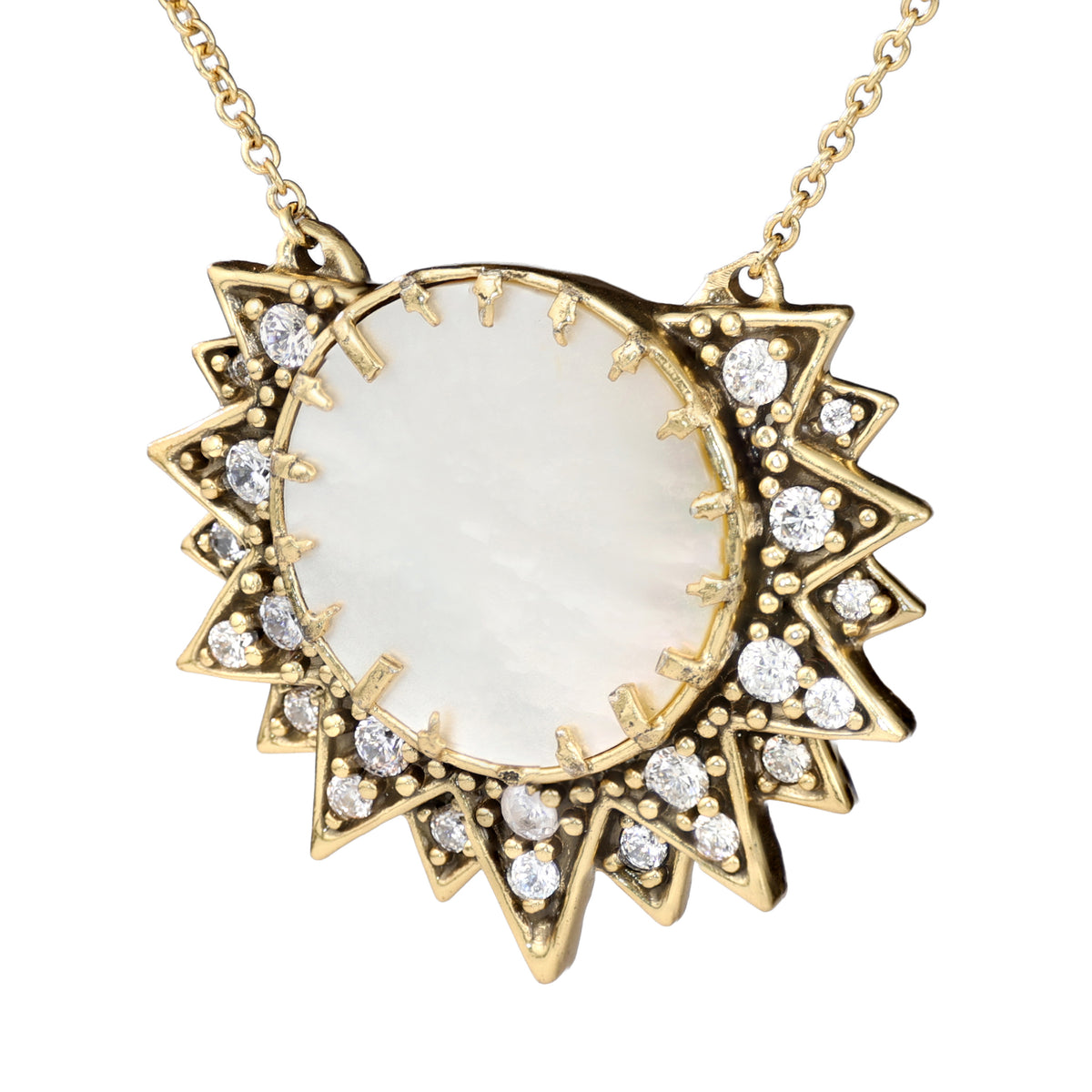 Mother-of-Pearl Style Sunburst Necklace