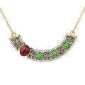 Botanical Gemstone Collar Necklace