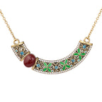 Botanical Gemstone Collar Necklace