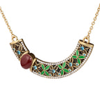 Botanical Gemstone Collar Necklace