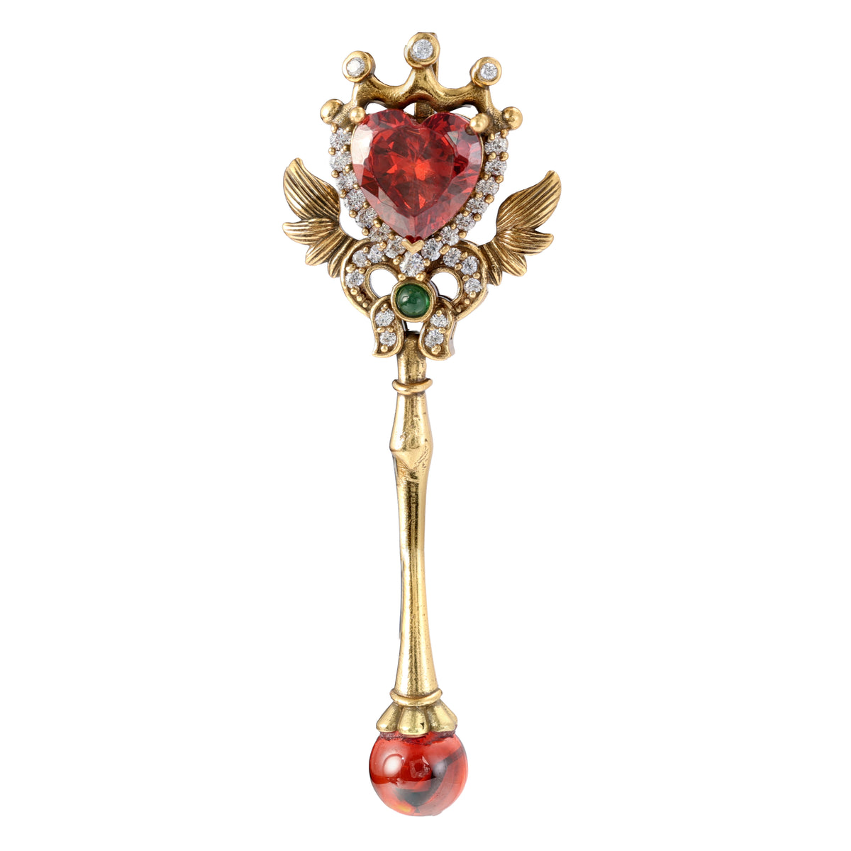 Crowned Heart Winged Pendant