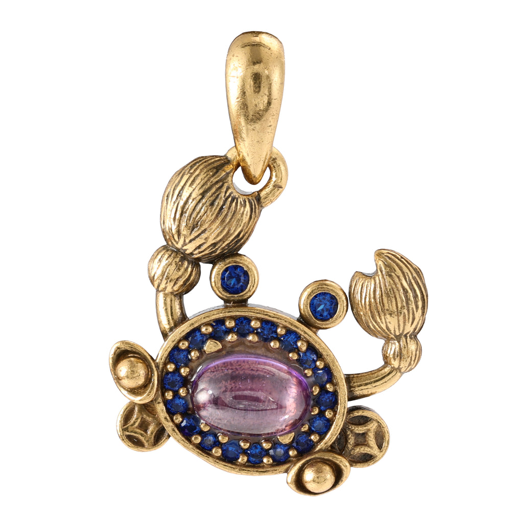 Crab Gemstone Statement Pendant