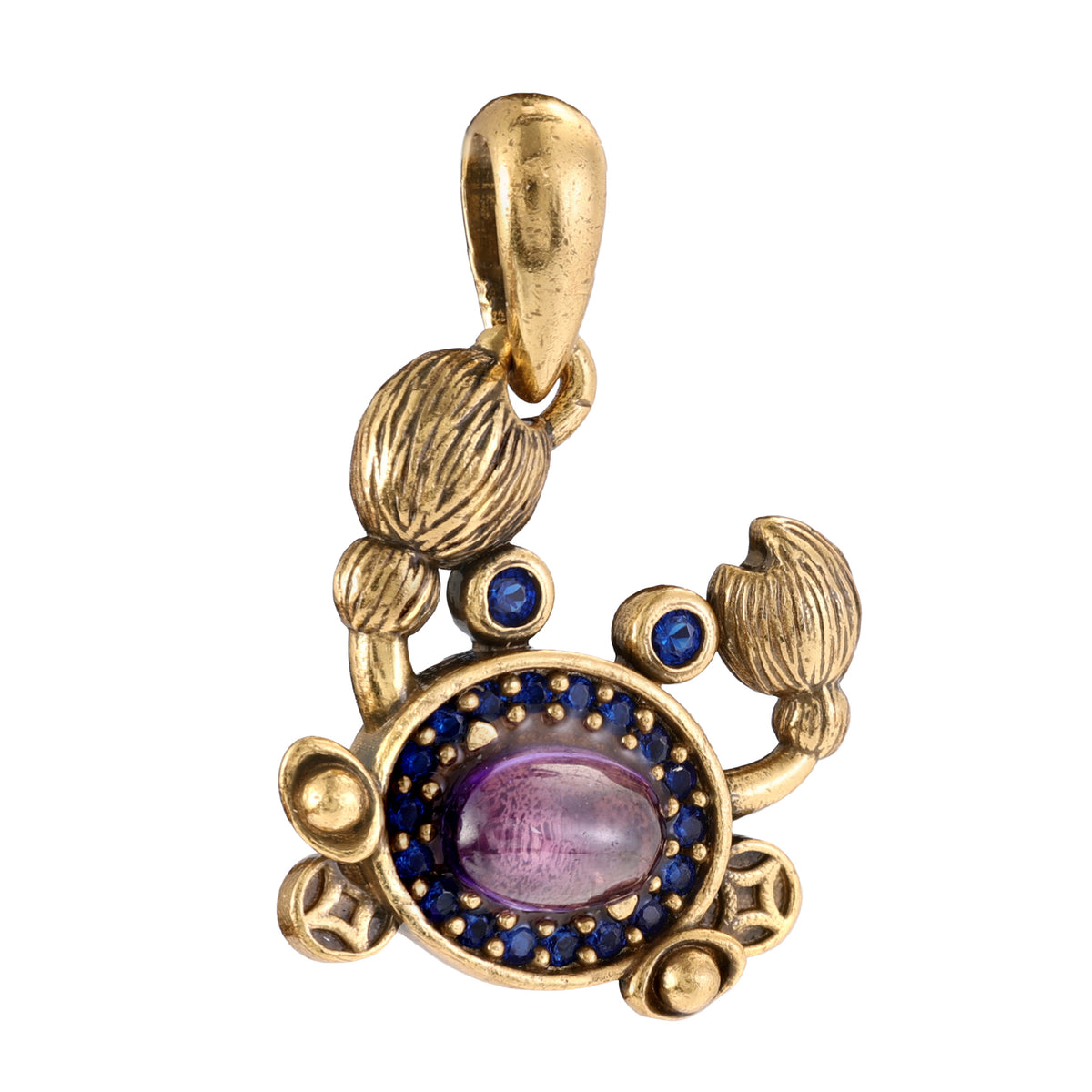 Crab Gemstone Statement Pendant