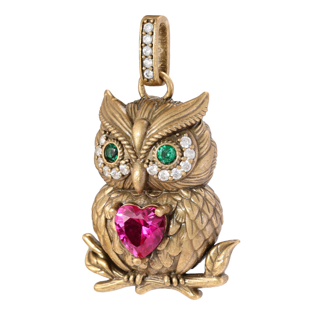 Owl Heart Statement Pendant