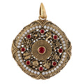 Red Stone Ornate Medallion Pendant