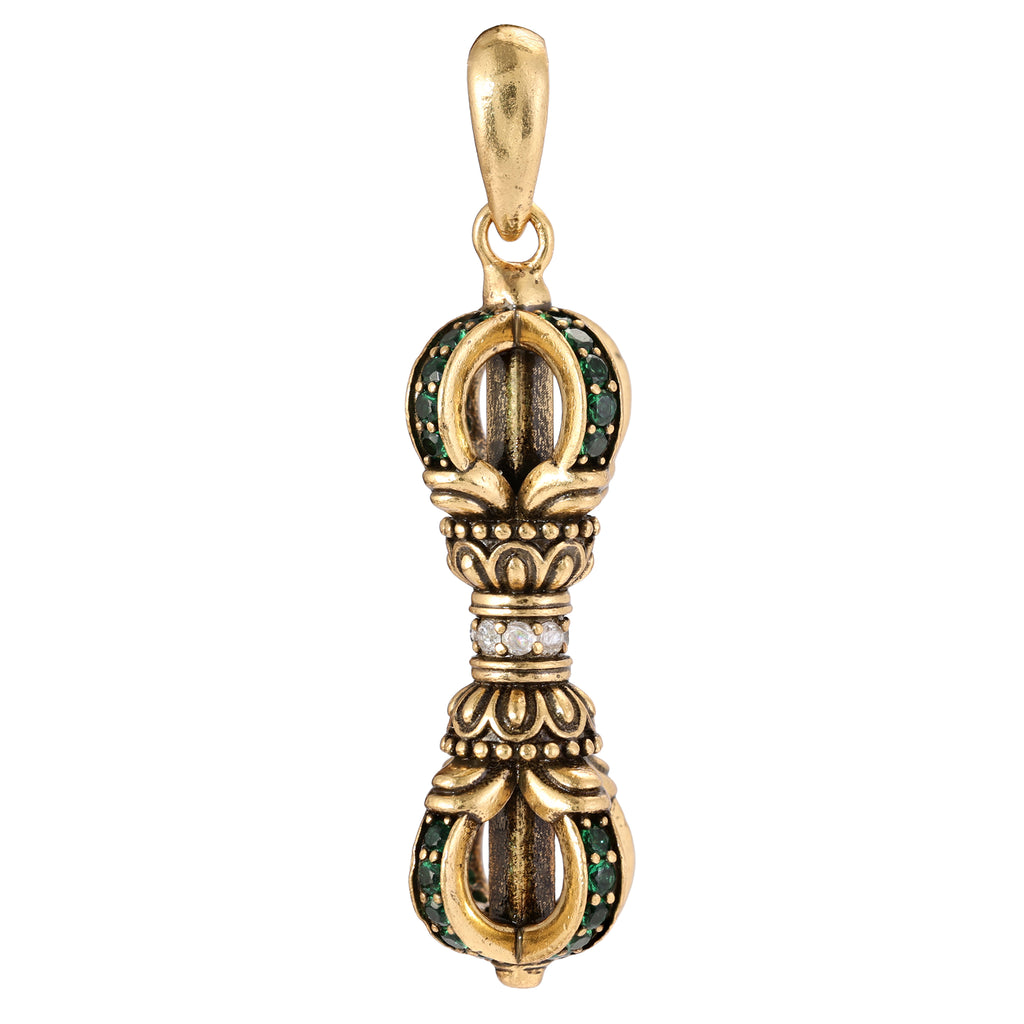Green Accent Sculptural Pendant