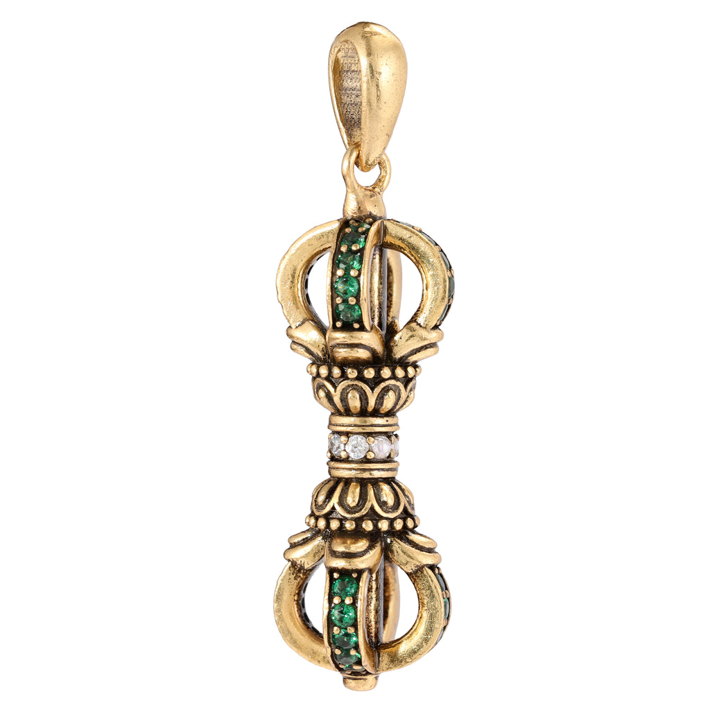 Green Accent Sculptural Pendant