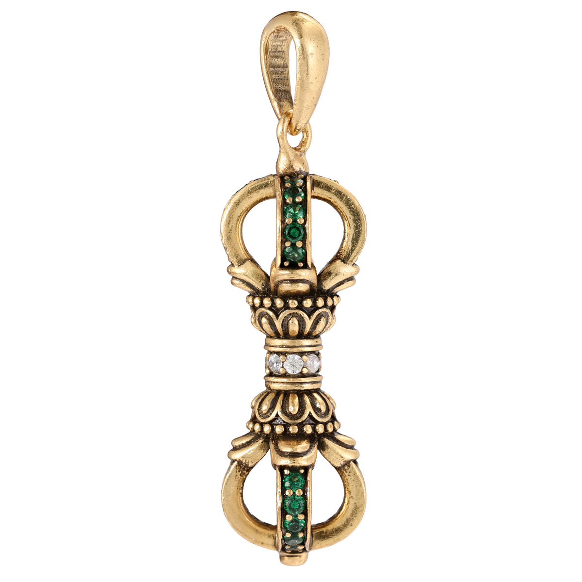 Green Accent Sculptural Pendant