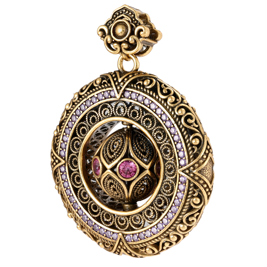 Ornate Orb Medallion Statement Pendant