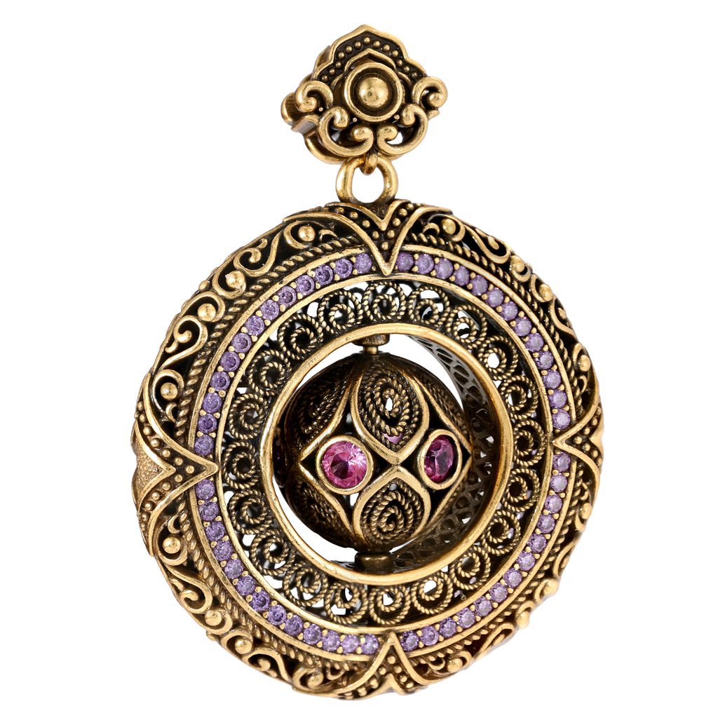 Ornate Orb Medallion Statement Pendant