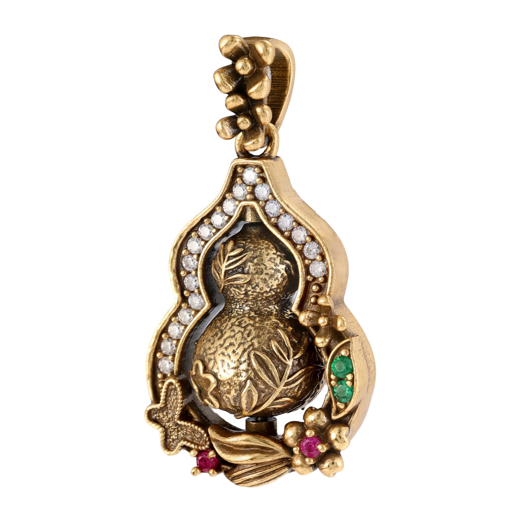Floral Gourd Statement Pendant