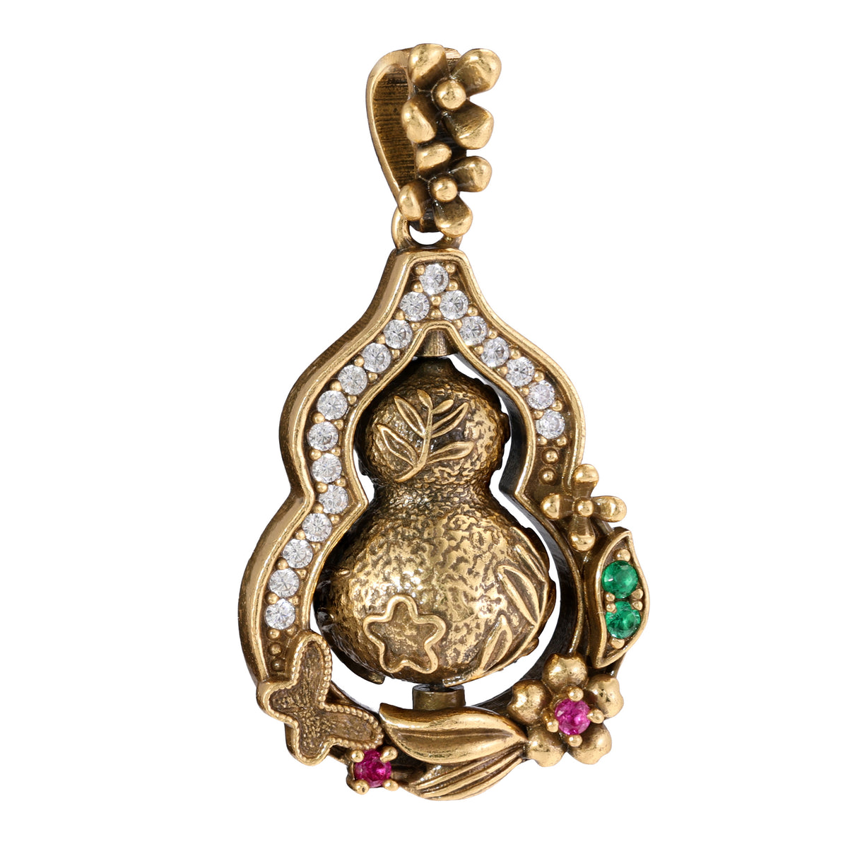 Floral Gourd Statement Pendant