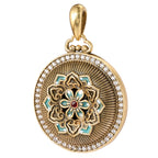 Turquoise Floral Medallion Statement Pendant