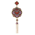 Red & Purple Floral Tassel Pendant
