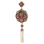 Red & Purple Floral Tassel Pendant