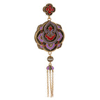 Red & Purple Floral Tassel Pendant