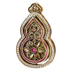 Pink Stone Floral Gourd Pendant