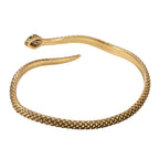 NE-BL-0001 Silver Snake Green Stone Cuff Bracelet