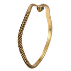 NE-BL-0001 Silver Snake Green Stone Cuff Bracelet