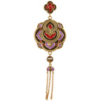 Red & Purple Floral Tassel Pendant