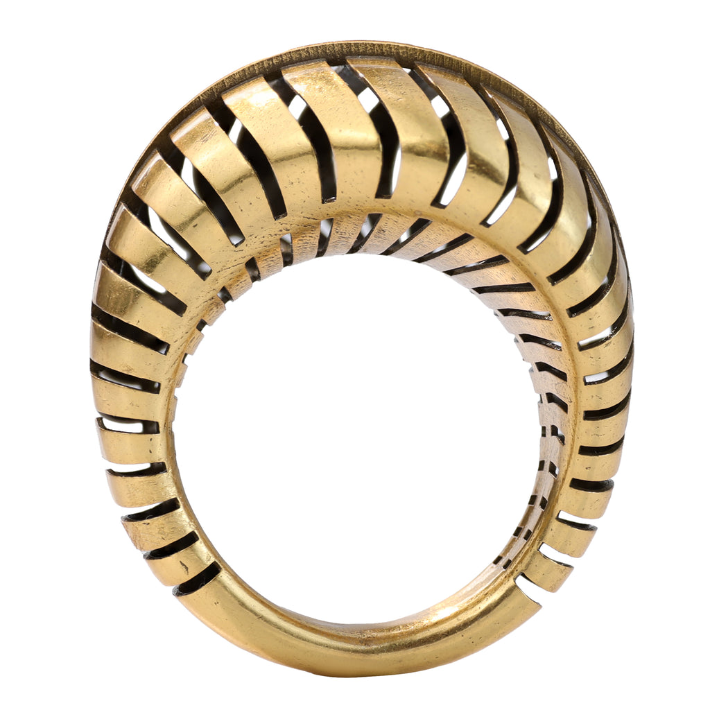 Linear Openwork Pavé Statement Ring