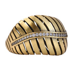 Linear Openwork Pavé Statement Ring