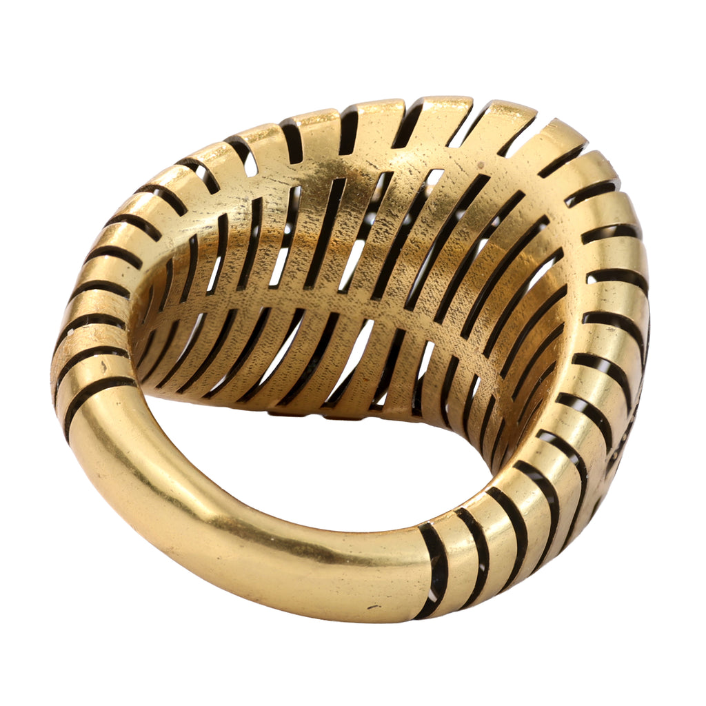 Linear Openwork Pavé Statement Ring