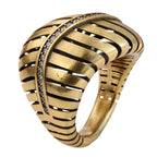 Linear Openwork Pavé Statement Ring