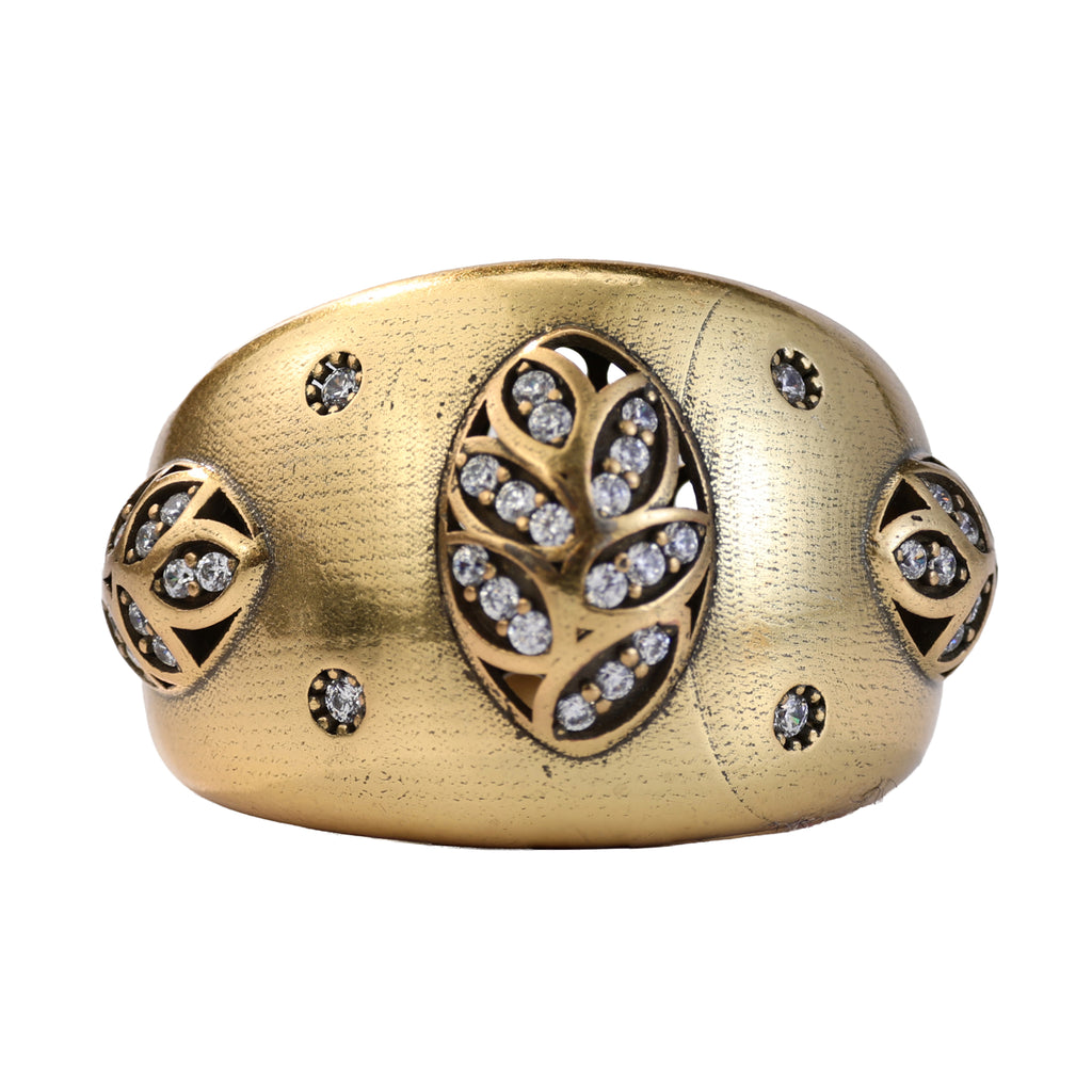 Floral Pavé Dome Statement Ring