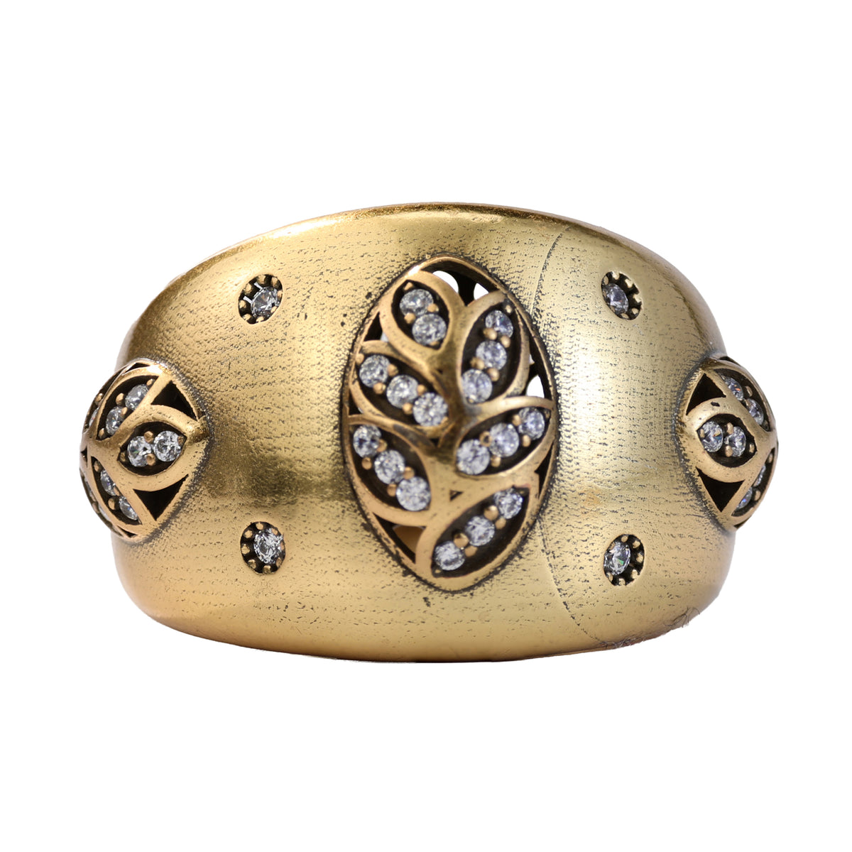 Floral Pavé Dome Statement Ring