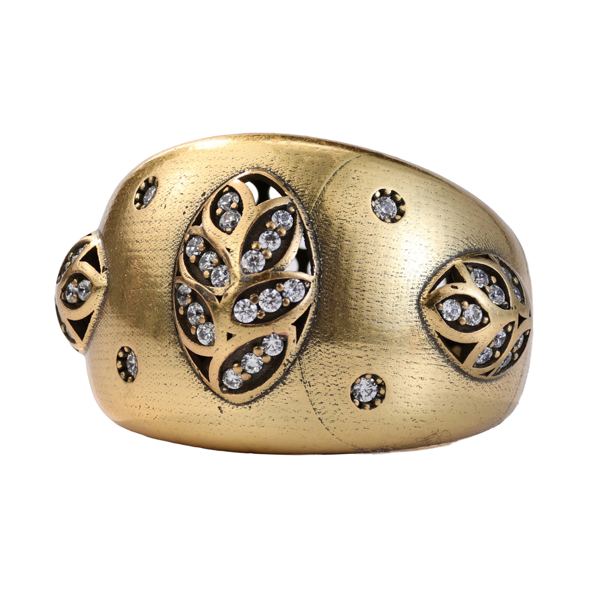 Floral Pavé Dome Statement Ring