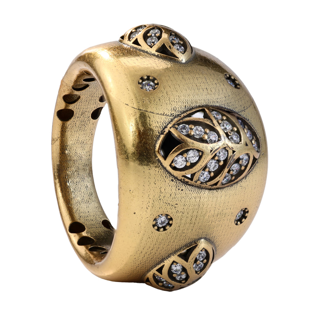 Floral Pavé Dome Statement Ring