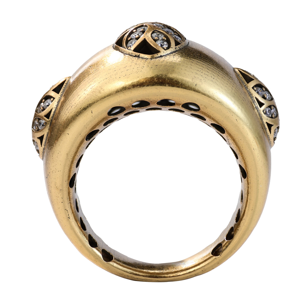 Floral Accent Dome Statement Ring